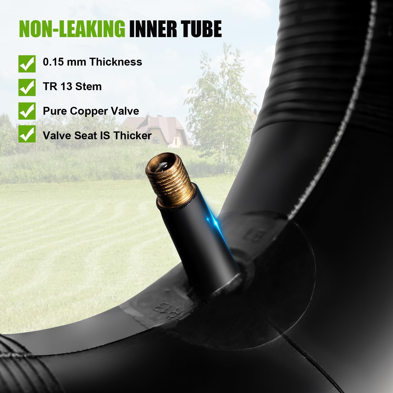 15×6.00-6 Lawn Mower Tire and Inner Tube Set 2 Pack TR-13 Straight