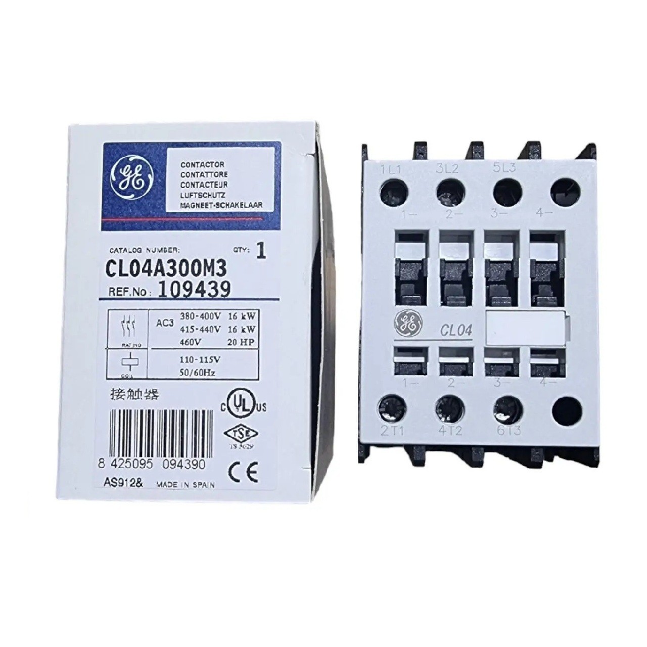 General electric CL04A300M3 coil: 110-115V 50/60 Hz 32A 16 kW contactor