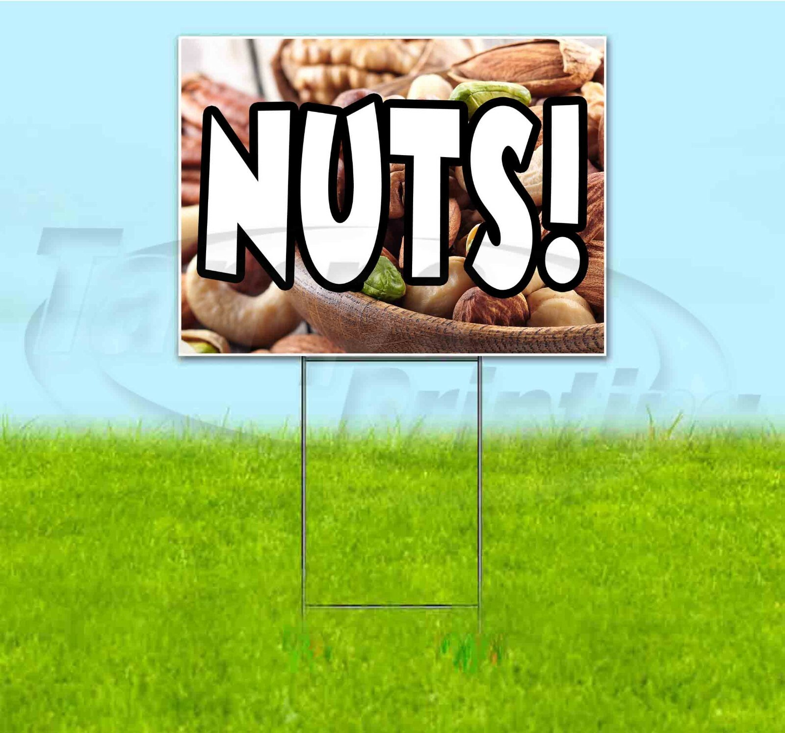 NUTS! 18×24 Yard Sign WITH STAKE Corrugated Bandit USA BUSINESS PRODUCE