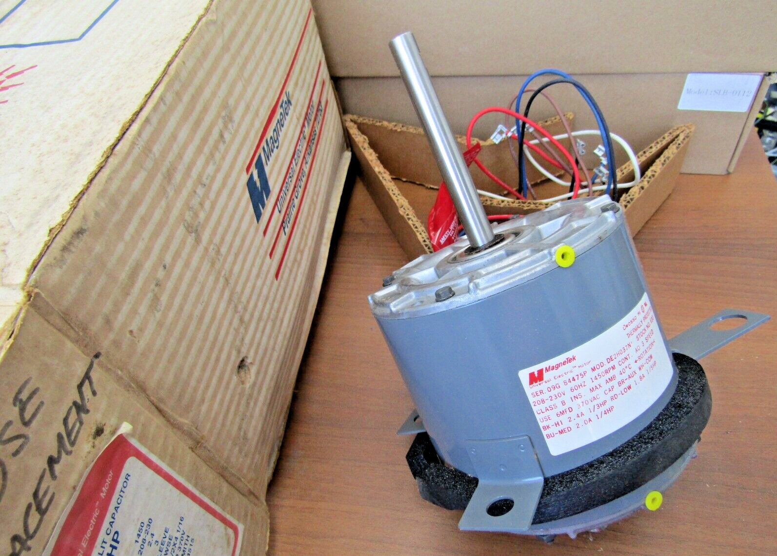 🔥NEW MAGNETEK 630 1/3 HP SPLIT CAPACITOR MOTOR 208-230VAC 3 SPEED 1450 RPM DUAL