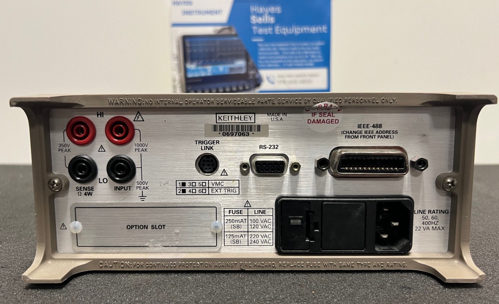 KEITHLEY 2000 6.5 DIGIT BENCHTOP DIGITAL MULTIMETER, CALIBRATED GOOD TIL 03/2027