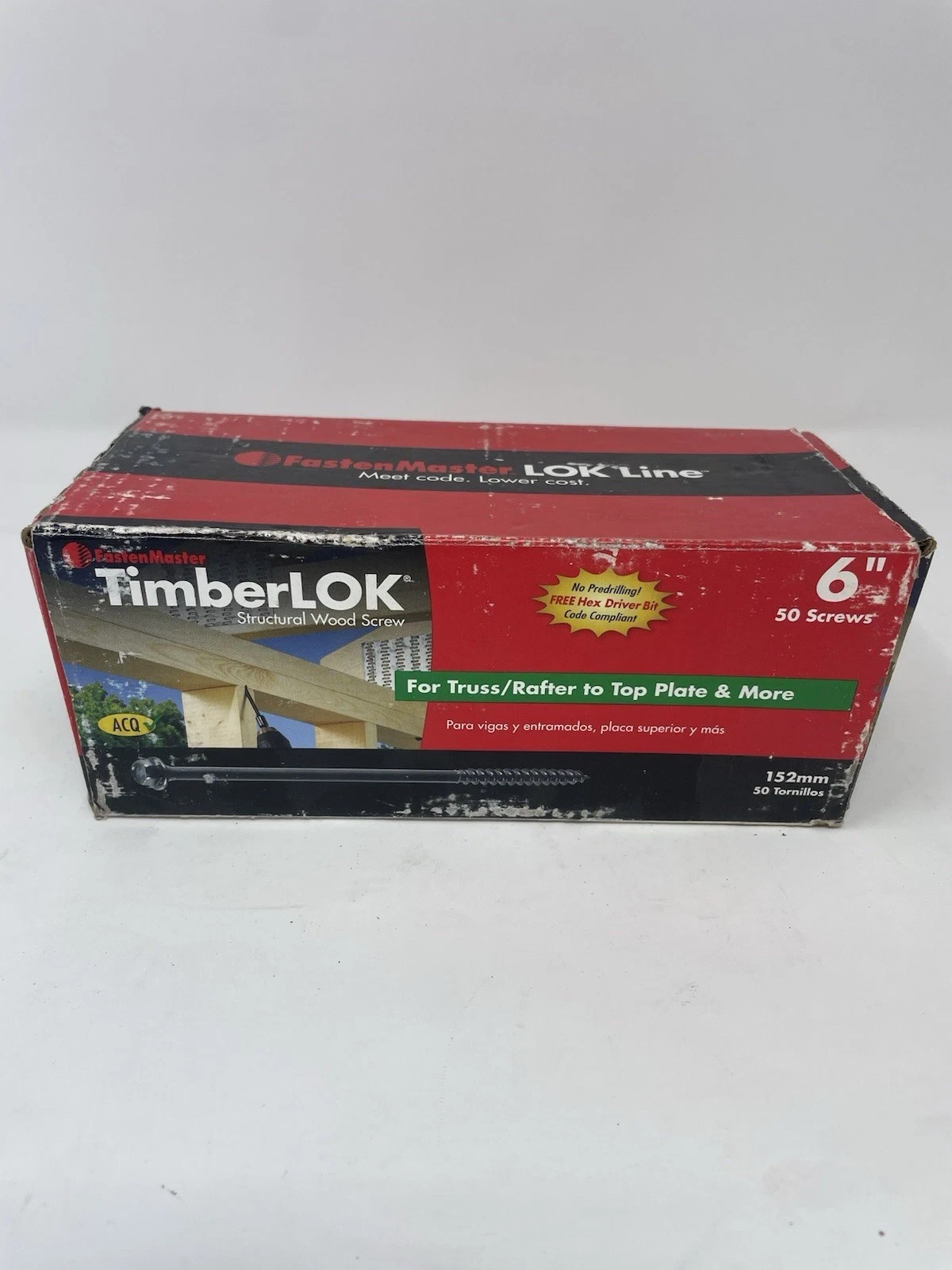 FastenMaster TimberLOK Hex Head screws 6 or 8 inch, 50-Count your choice