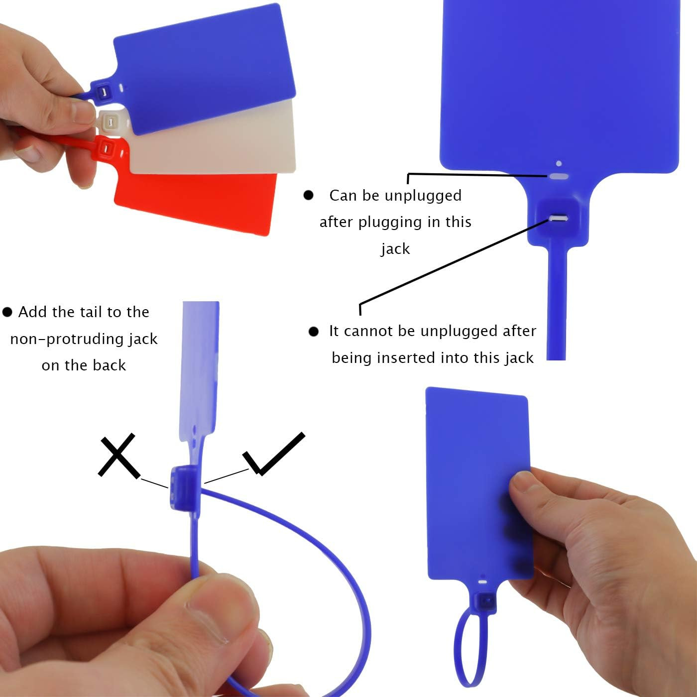 60 PCS Plastic Shipping Tags, 2.3″ X 4″, Mixed 6 Colors | Large Waterproof Blank