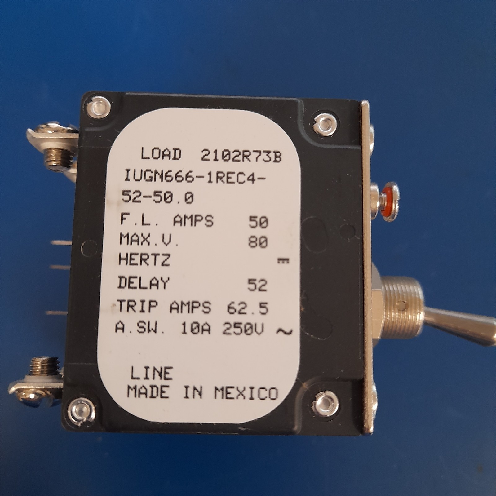 AIRPAX IUGN666-1REC4-52-50.0 Circuit Breaker Hydraulic-Magnetic