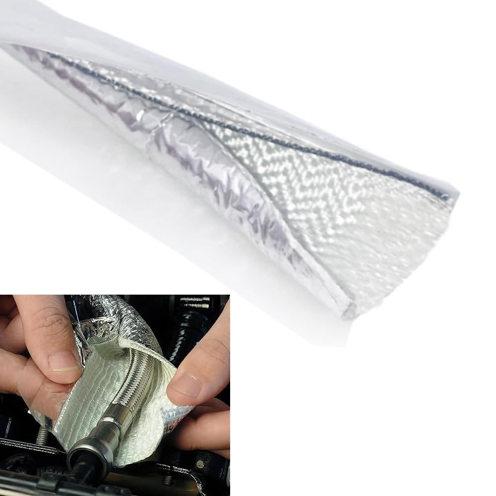 5/8″ Fuel Line Sleeve 39″ SelfAdhesive Aluminum Heat Shield Insulation