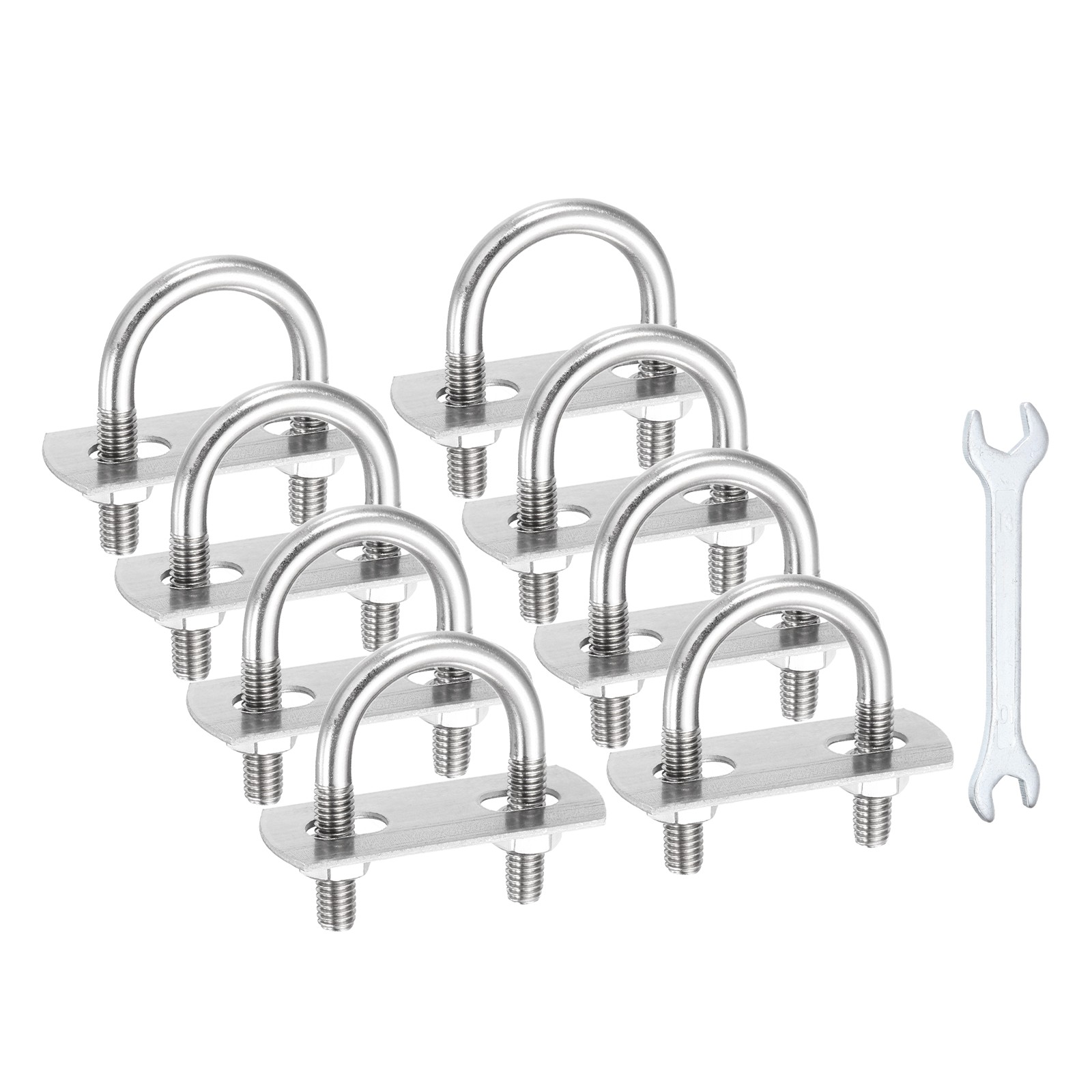 8Pcs M6 U-Bolts, Stainless Steel 0.94In(24mm) Inner Width 1.65In(42mm) Long