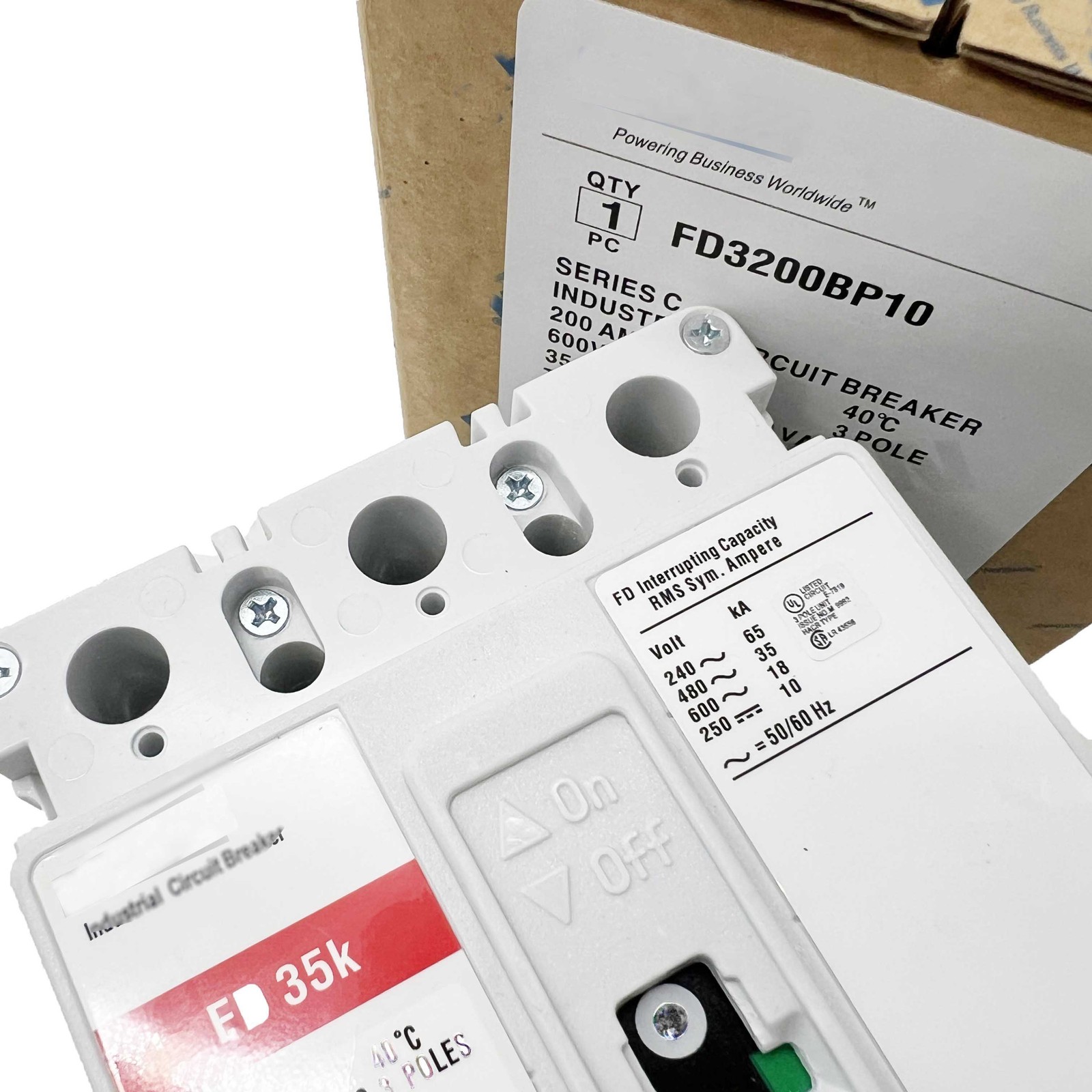 New Circuit Breaker FD 35k 200 Amp 3 Pole 600V FD3200BP10