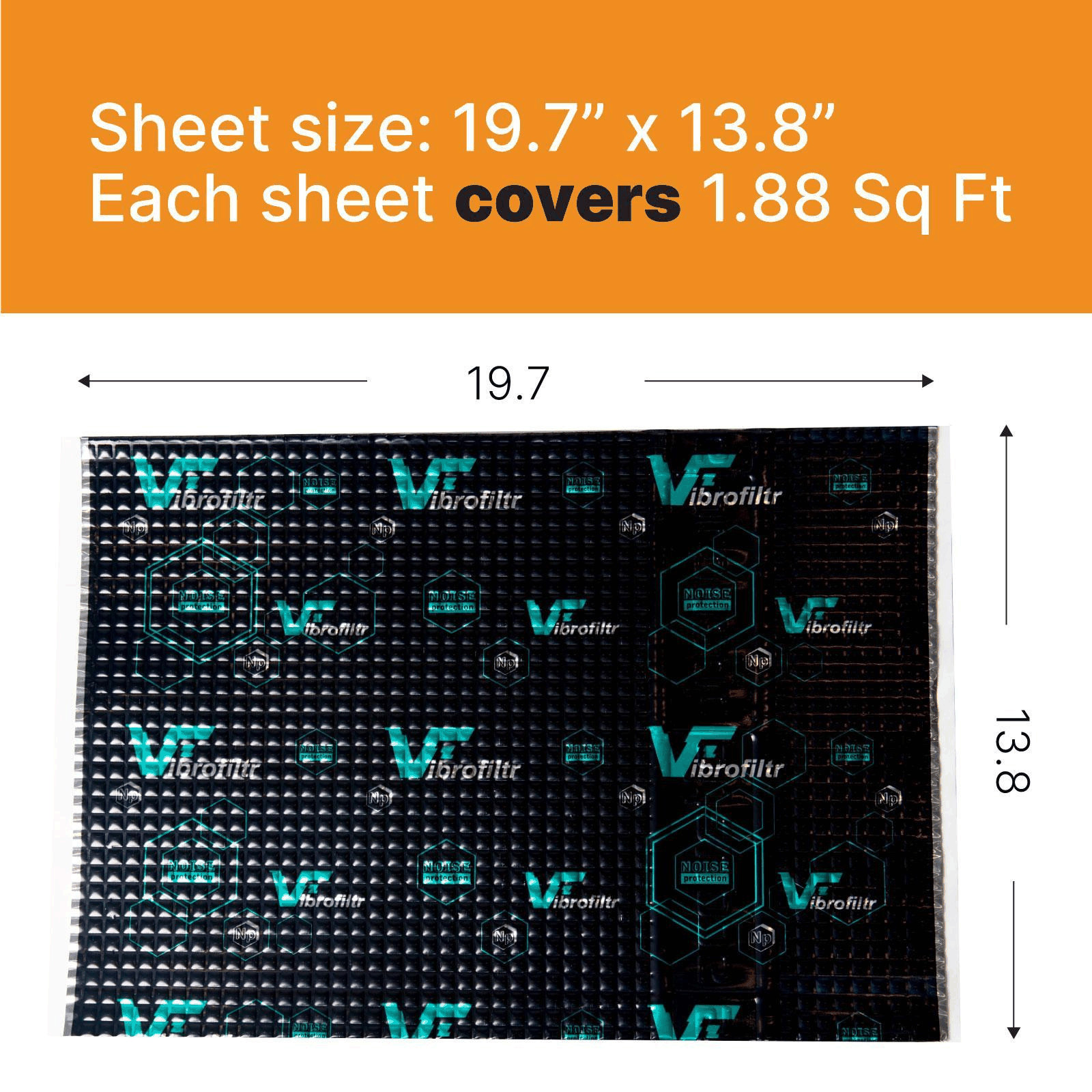 Sound Deadening Material Vibrofiltr 3.0 mm (118 mil) 28.2 sqft Noise