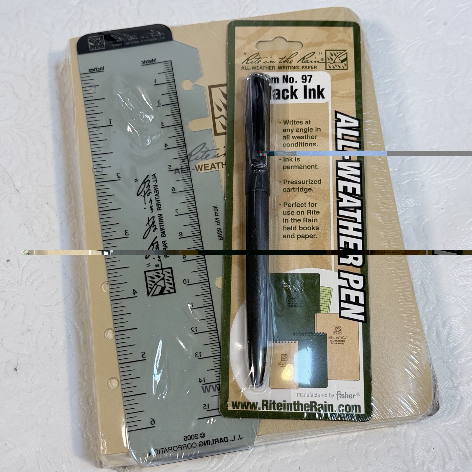 Rite in the Rain Binder Kit w 4.625×7 Loose Leaf Paper All Weather Pen #97 Ruler