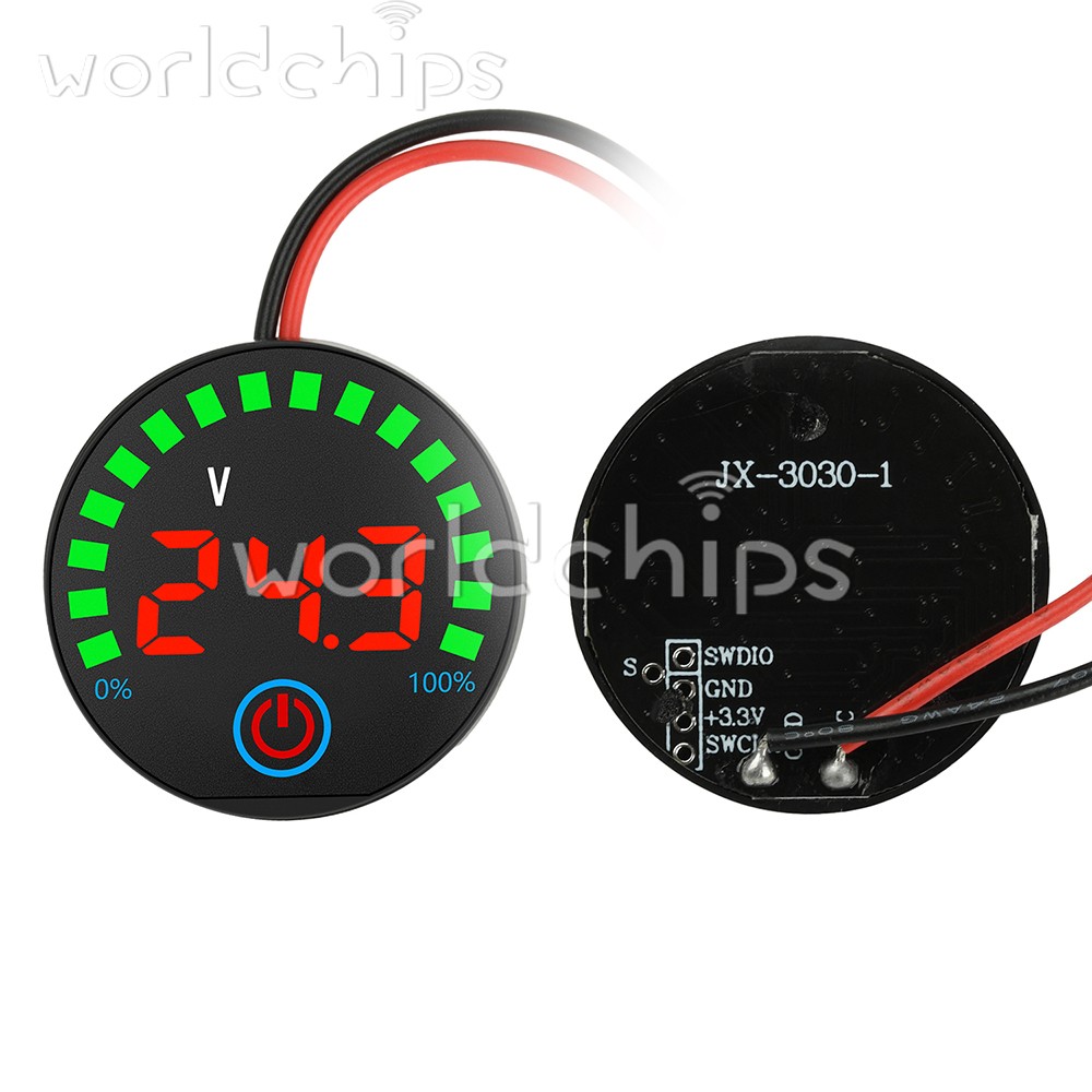 5pcs DC7-55V Acid/Li-ion Volt Indicator Battery Level Display Power-Off Memory