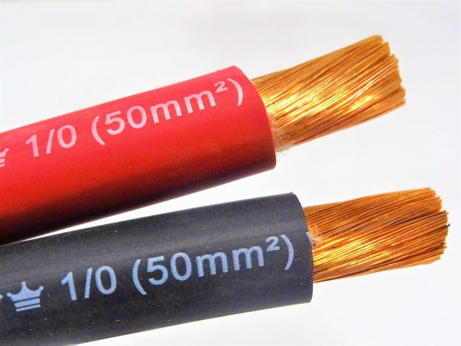 1/0 AWG EXCELENE WELDING CABLE BLACK or RED MADE in USA (50 FT, 50% RED / 50% BL