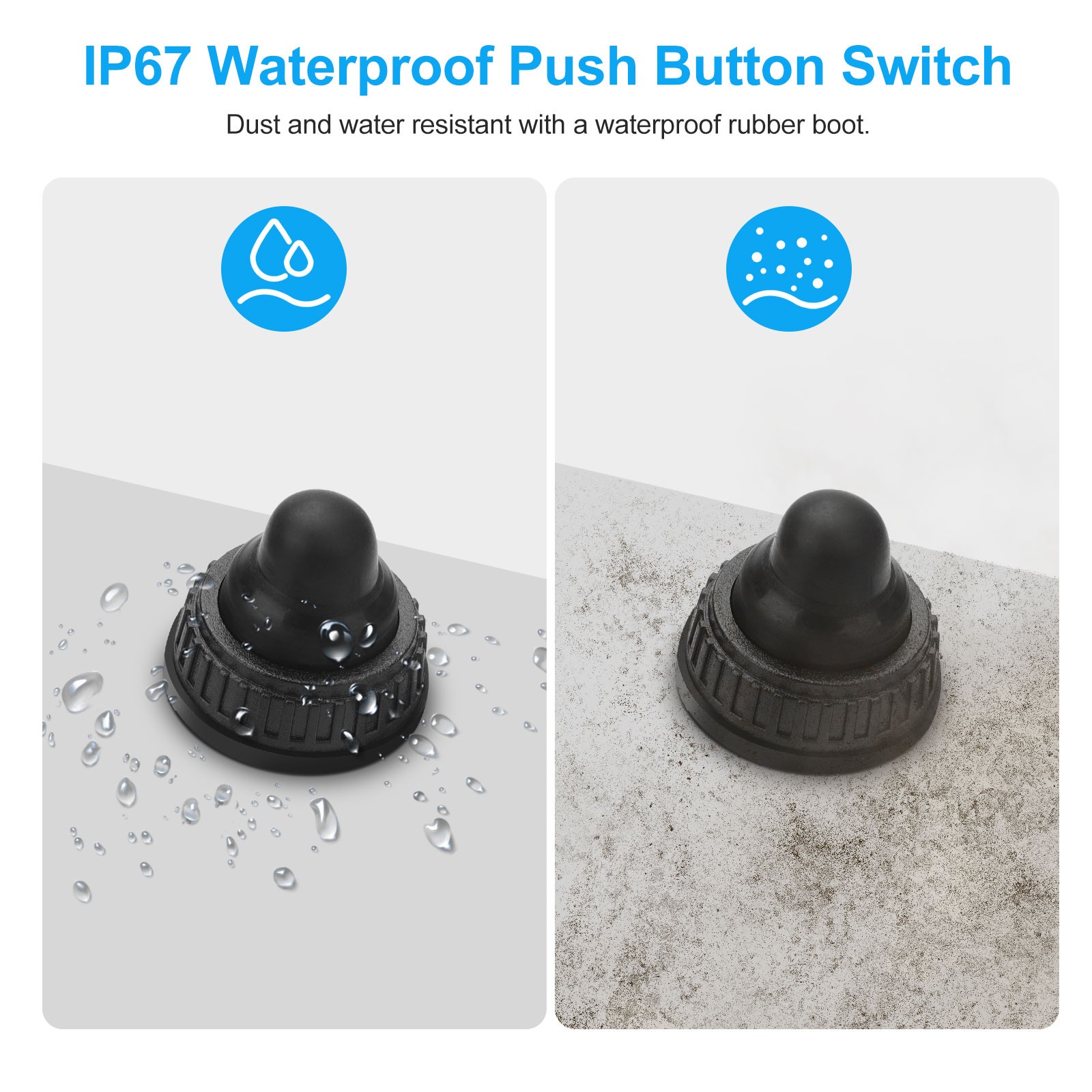 10Pcs 12V-48V Waterproof Push Button On-Off Switch 4.5″ Leads For Motorcycle Car