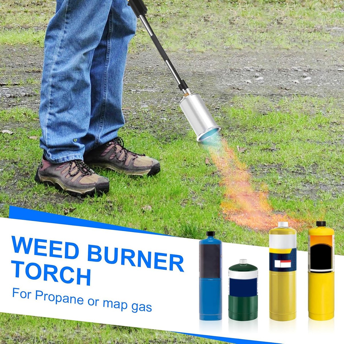 Portable Propane Torch Weed Burner Ice Snow Melter Outdoor Flame Thrower