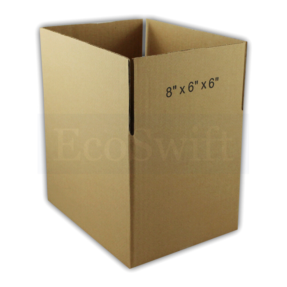 1-Box 8x6x6 EcoSwift Cardboard Packing Moving Shipping Box Corrugated Carton