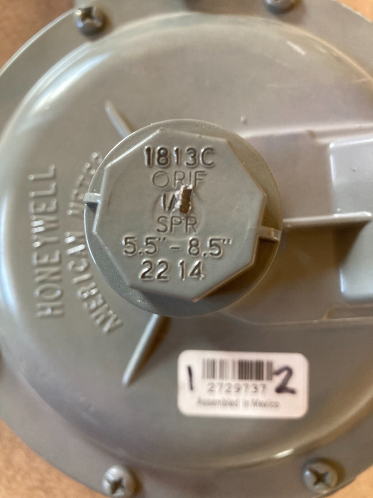 Honeywell Elster American Meter 1813C Gas Pressure Regulator 3/4″x 1″ w 1/2″orif