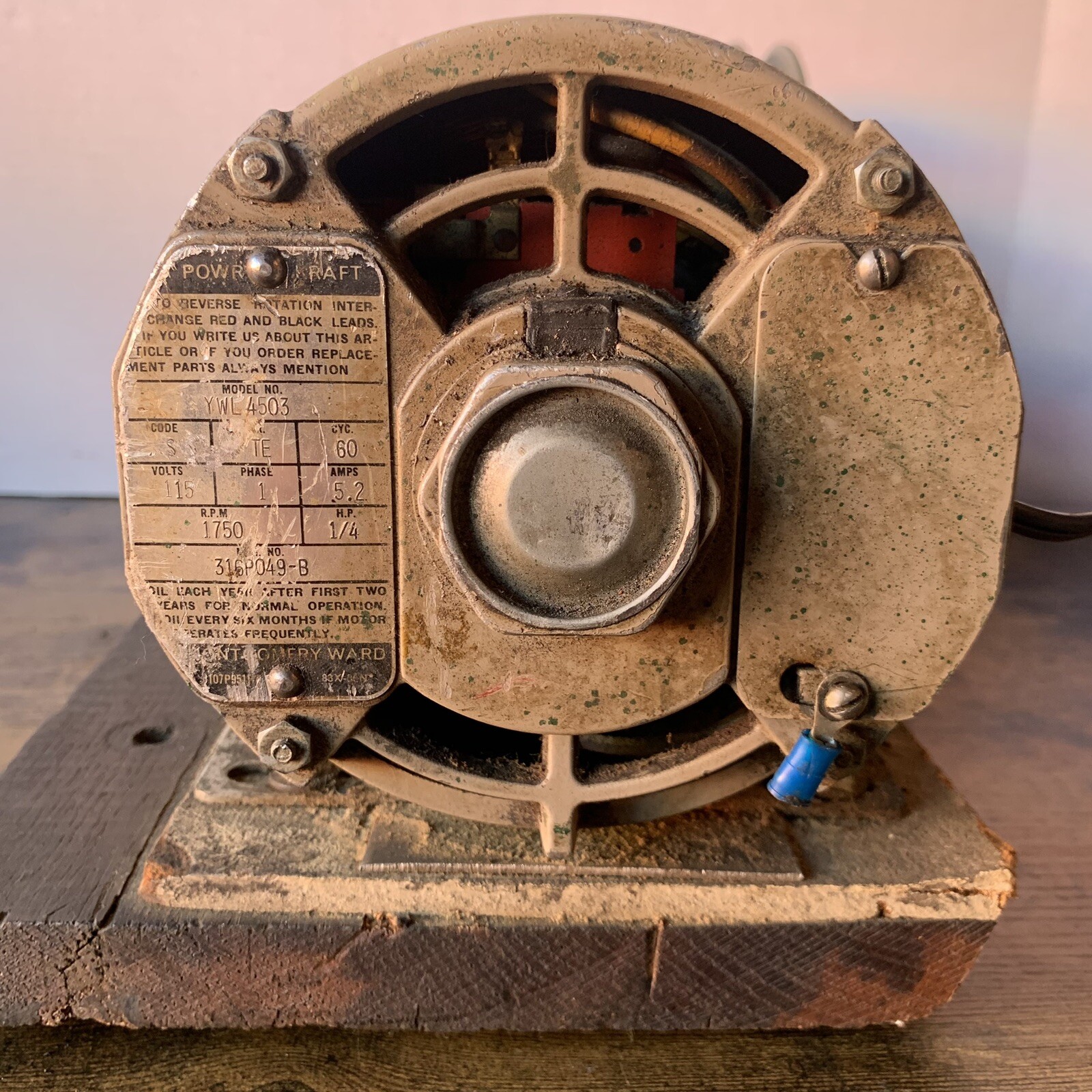 2 Vintage Motor Combo – Montgomery Ward ProCraft 1/4 HP + Janette Electric SL133