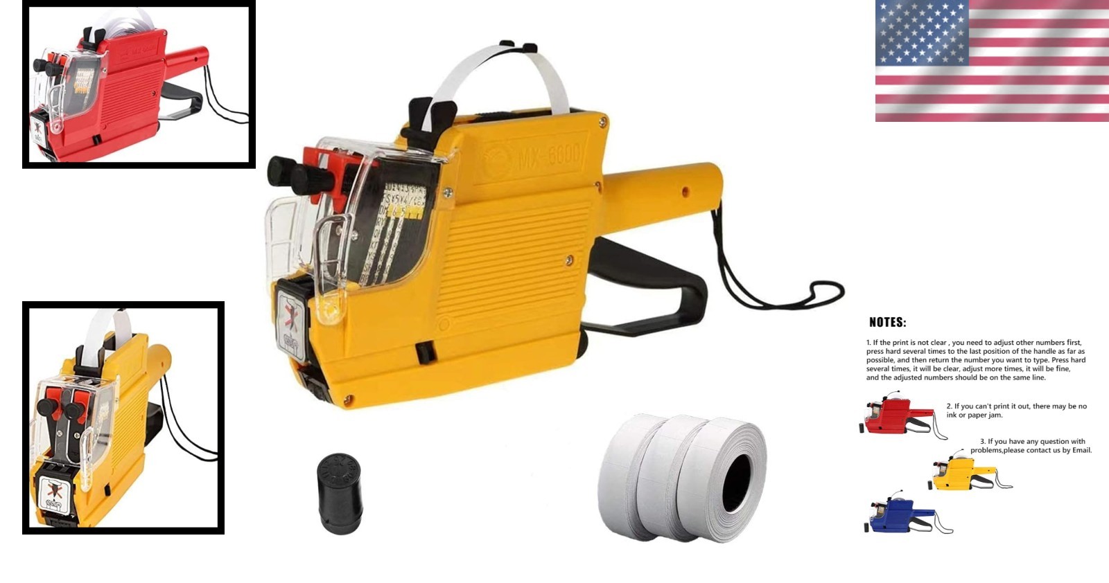 JIAYING MX-6600 10 Digits 2 Lines Price tag Gun Labeler with 3 Rolls Double Line