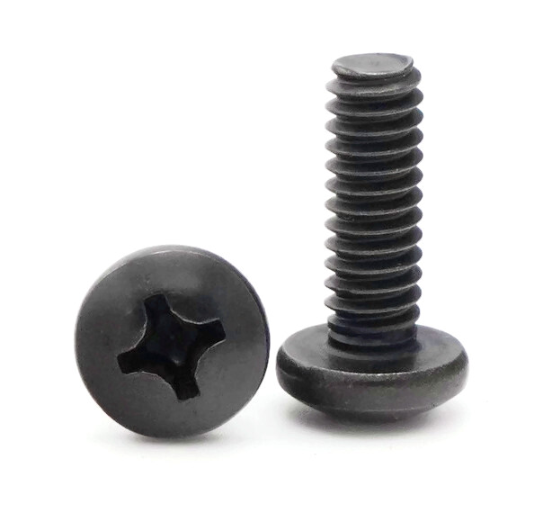 #10-24 Black Oxide Stainless Steel Phillips Pan Head Machine Screw Select Size