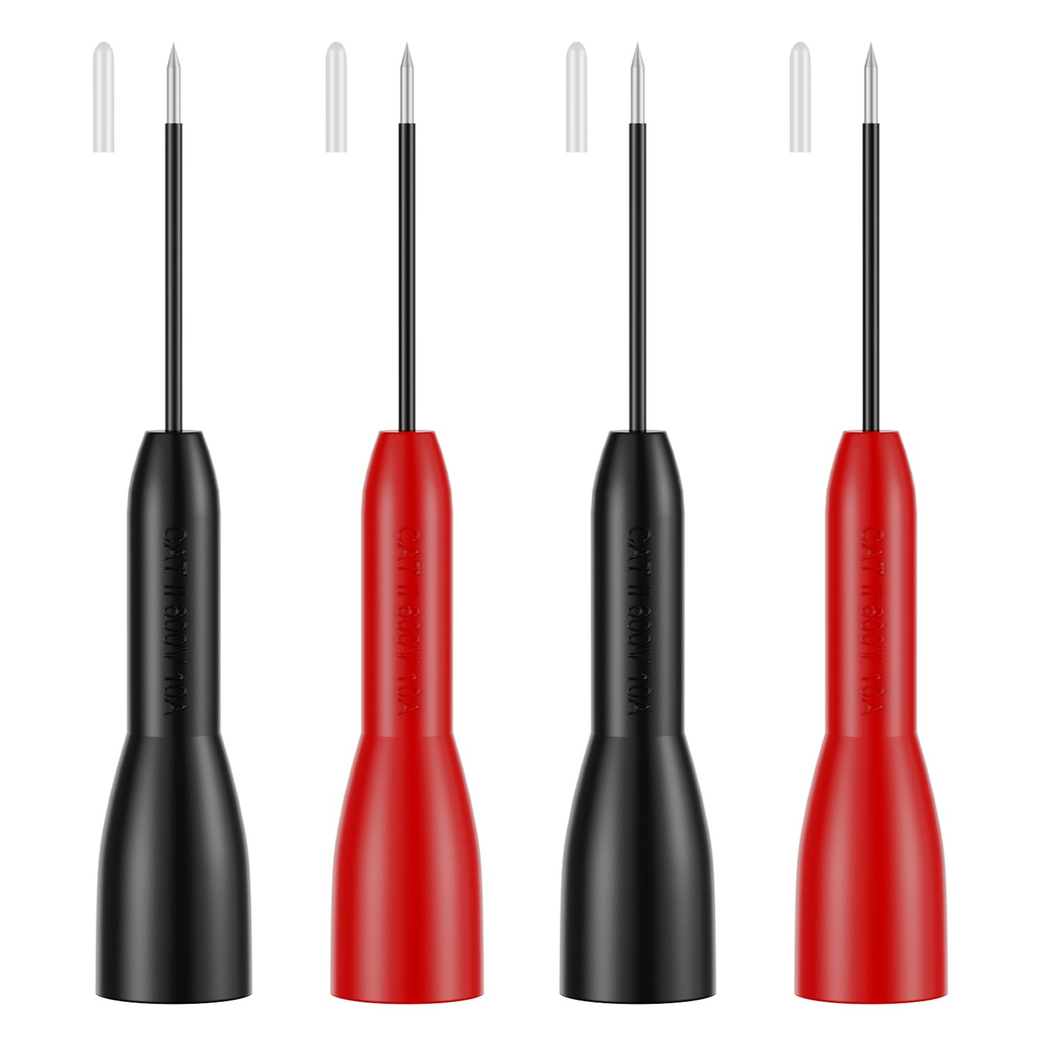 4 Pack 2Mm Extended Needle Test Probes, 600V/10A Non-Destructive Multimeter Test