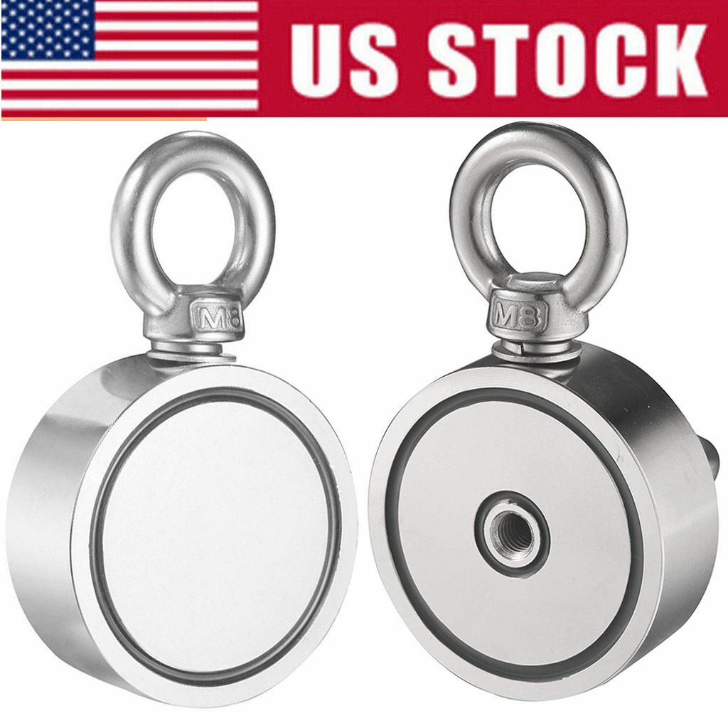 Double Sided Super Strong Neodymium Fishing Magnet 400/600/800LB Pulling Force