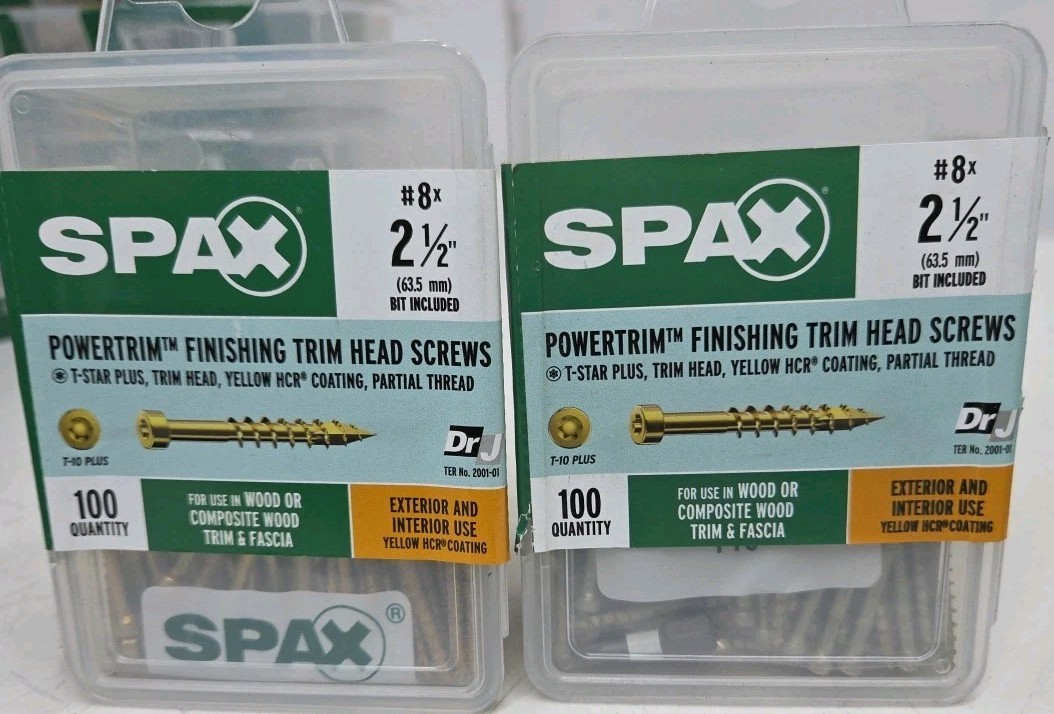 (2) #8×2-1/2″ Exterior / Interior Trim Head Wood & Finishing Project Screws