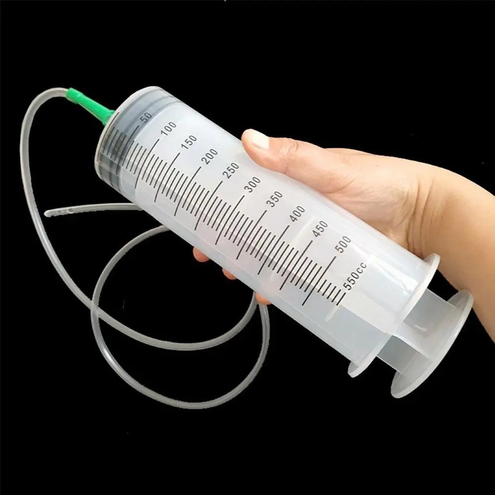 Large Capacity Oil Syringe Pump Vacuum Extractor with Hose 100ml 300ml 550ml