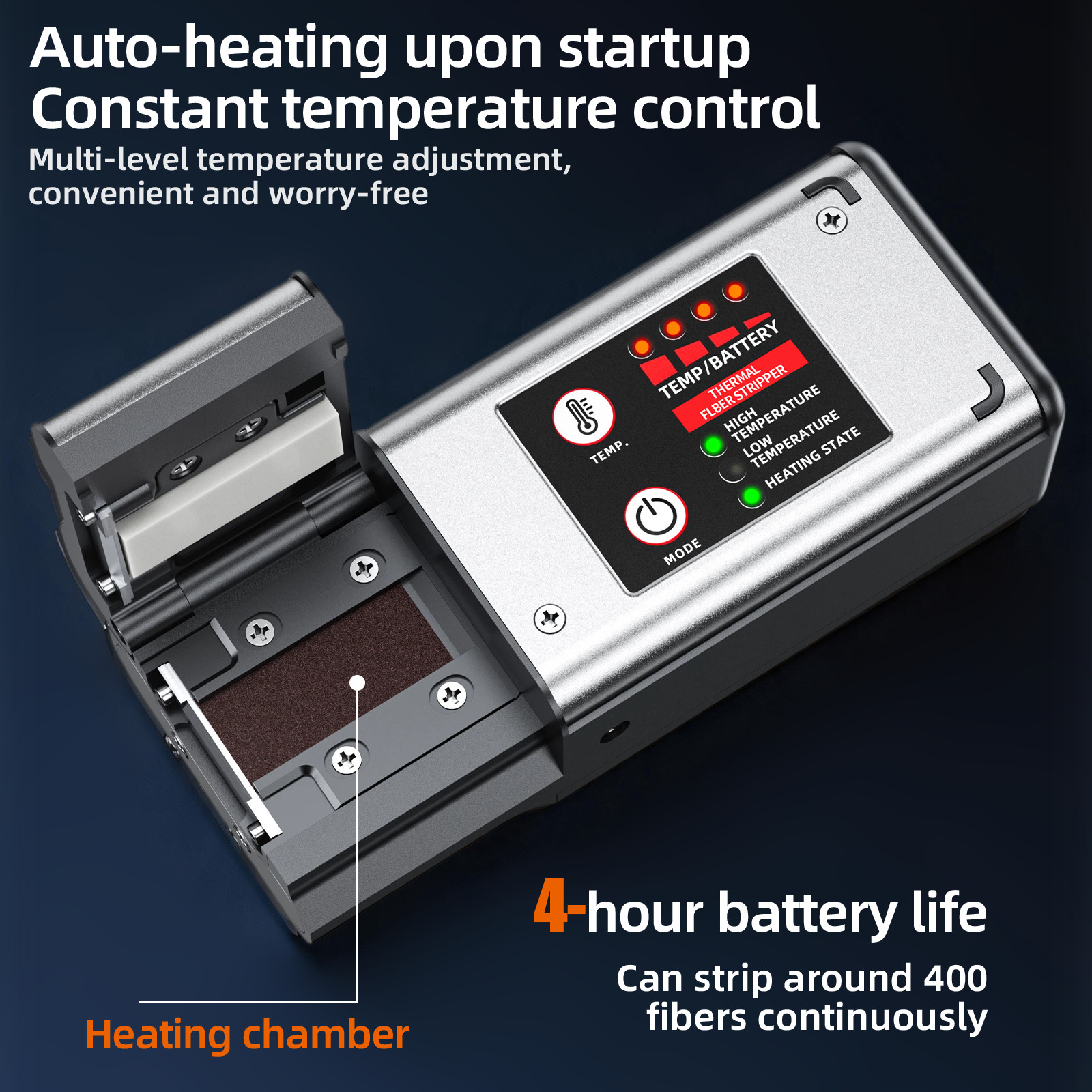 Fiber Optic Thermal Stripper 1-32 Core with Adjustable Heat Control