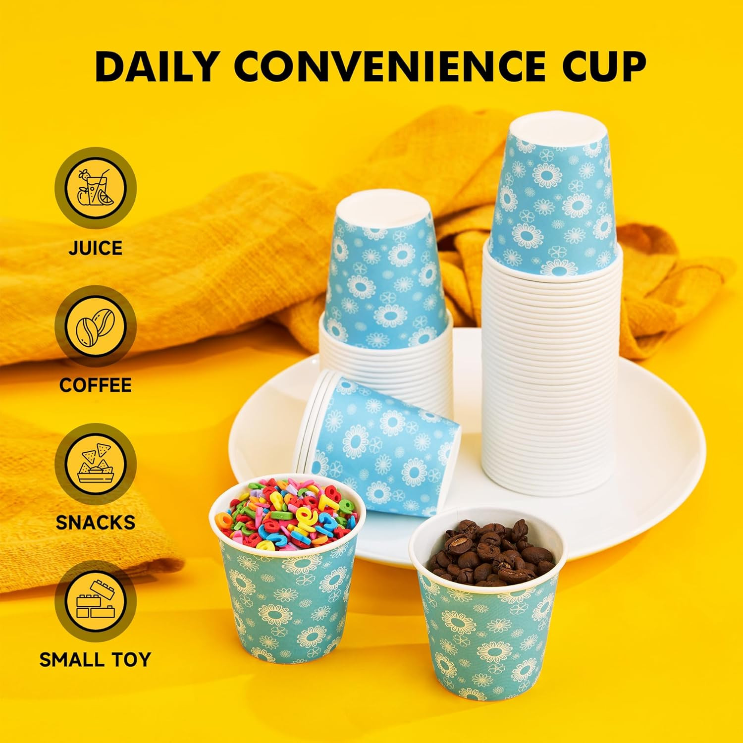 [300 Pack] Paper Cups 3 Oz, Bathroom Cups 3 Oz, Disposable Bathroom Paper Cups,