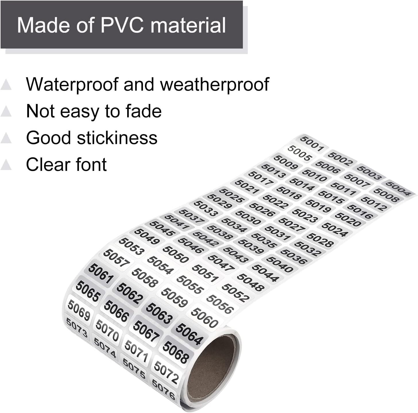1-20000 Consecutive Number Label Stickers Inventory Control Adhesive Waterproof