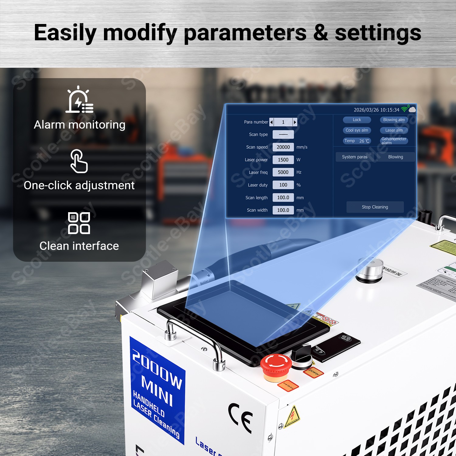 2000W Continuous Wave Laser Cleaning Machine Industrial Laser Rust Paint Remover