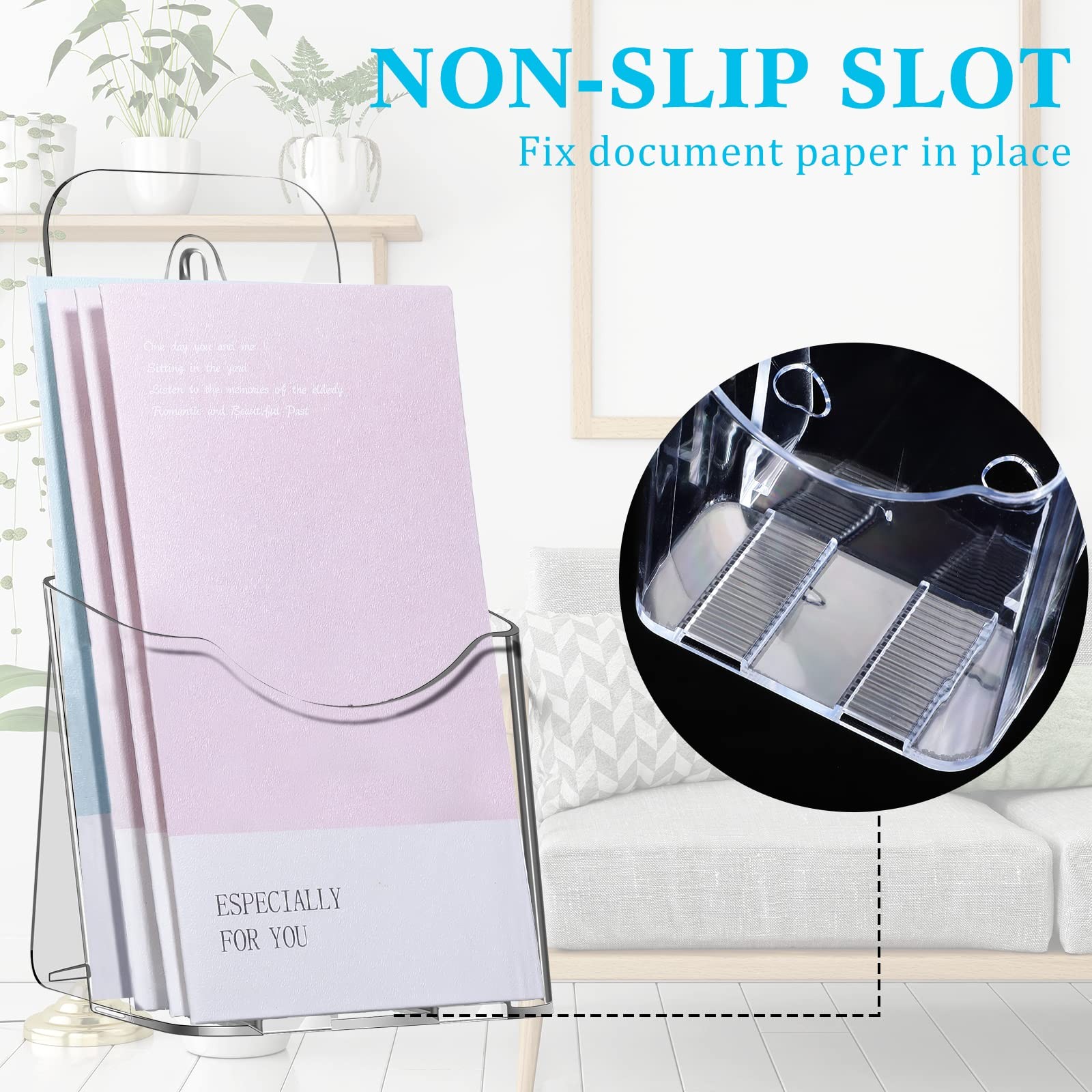 50 Pieces Acrylic Brochure Holder 4 x 8 Inches Rack Card Holder Clear Pamphle…