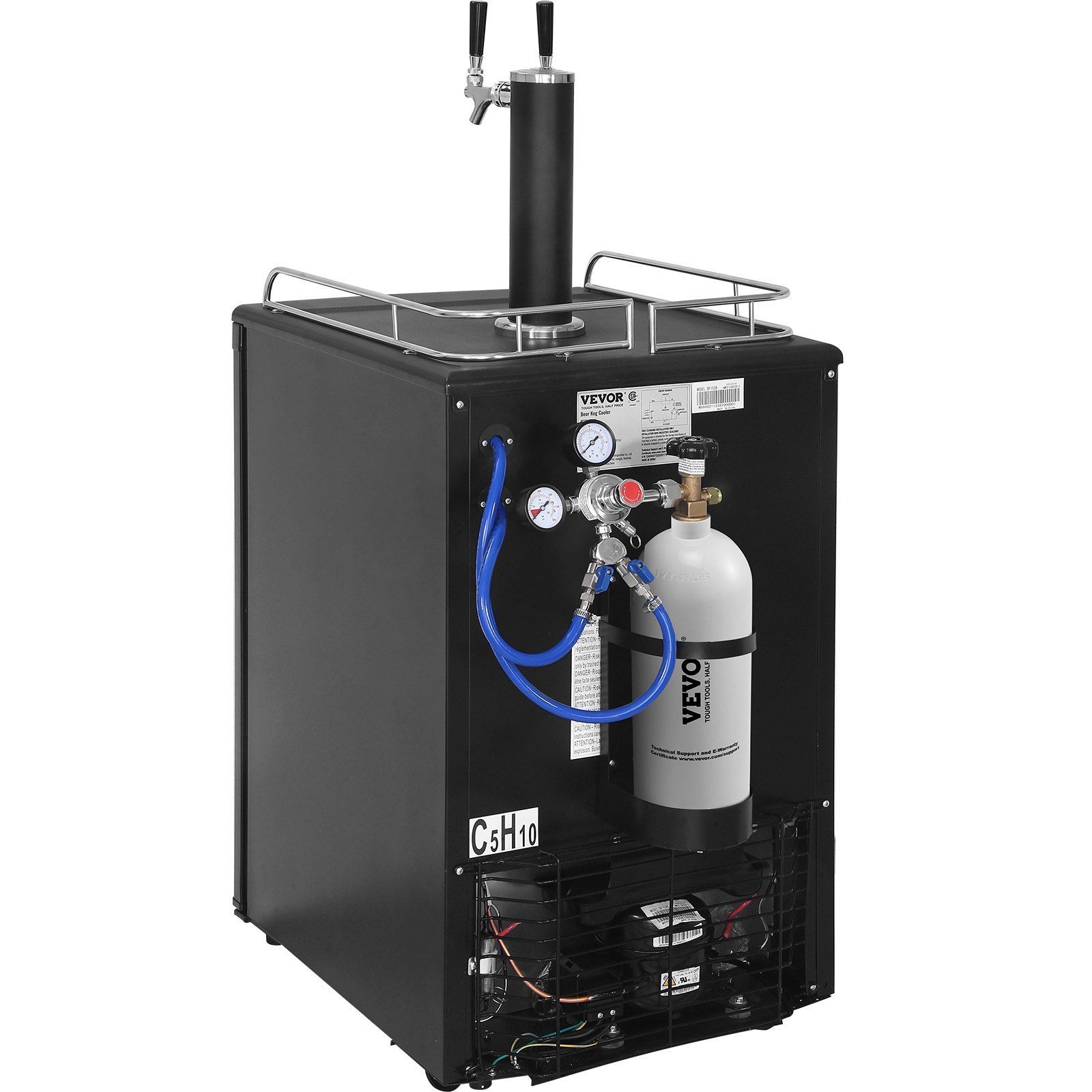 Integrated CO2 Beer Dispenser Dual Tap 32°F-50°F Operation