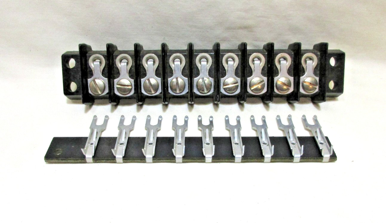 JONES Screw Terminal Blocks, «Y» Clips, 9 or 7 Poles, 9/16″ Centers, Fanning ..