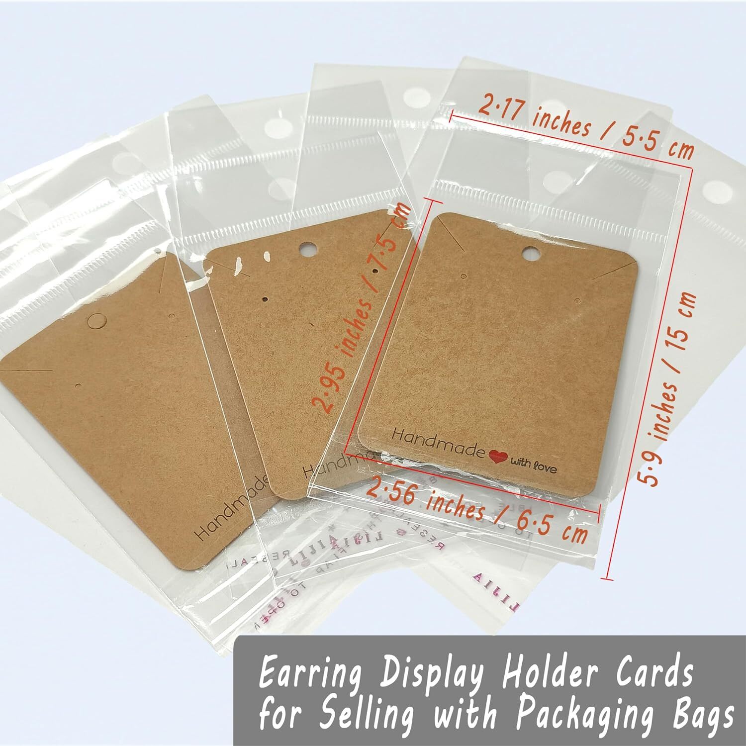 MAIBAOTA Earring Cards, 100 Pcs 1 Count (Pack of 100), 02 Brown/100 pcs