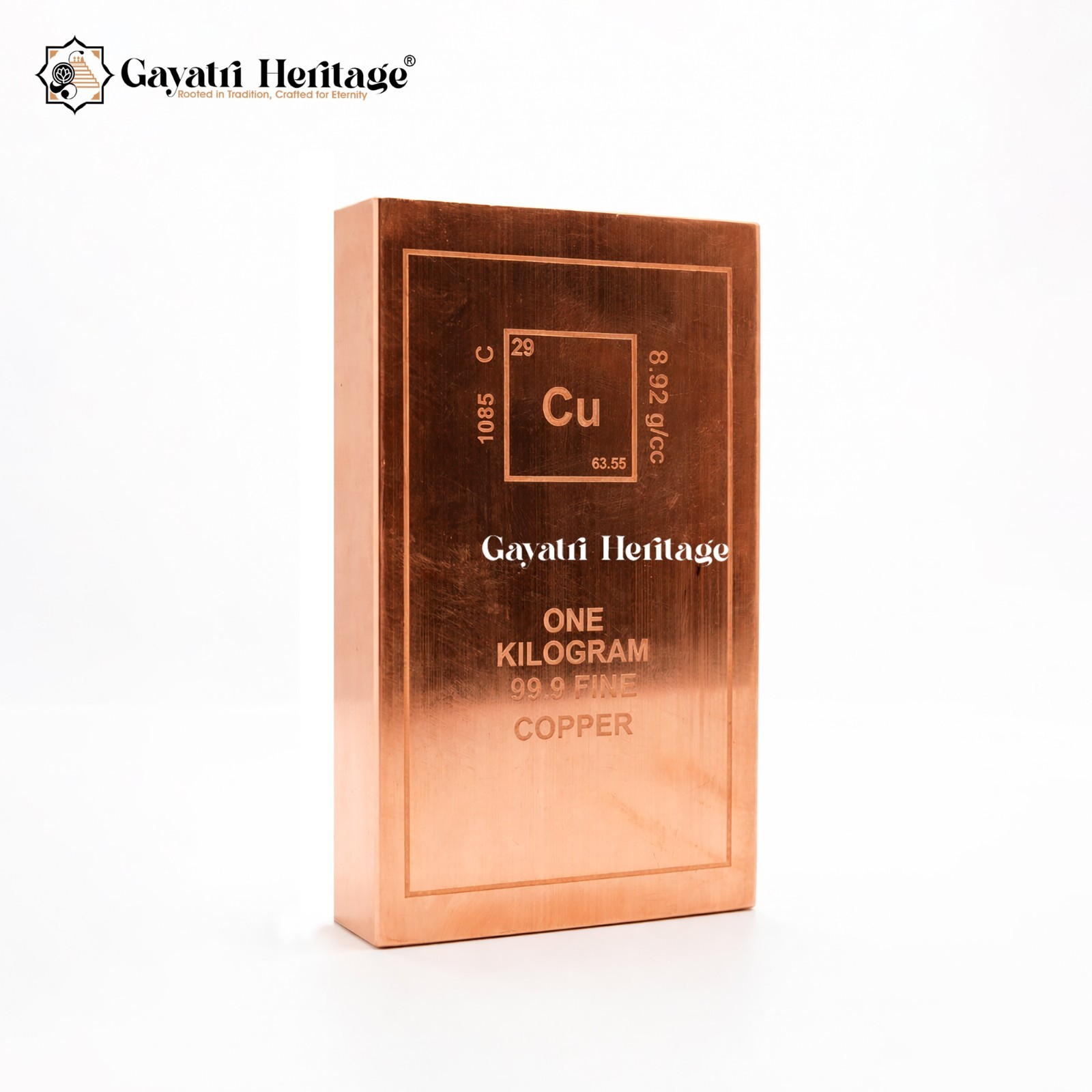 Copper Bar 1kg Fine 999 Certified Bullion Ingot Pure Metal | Gayatri Heritage