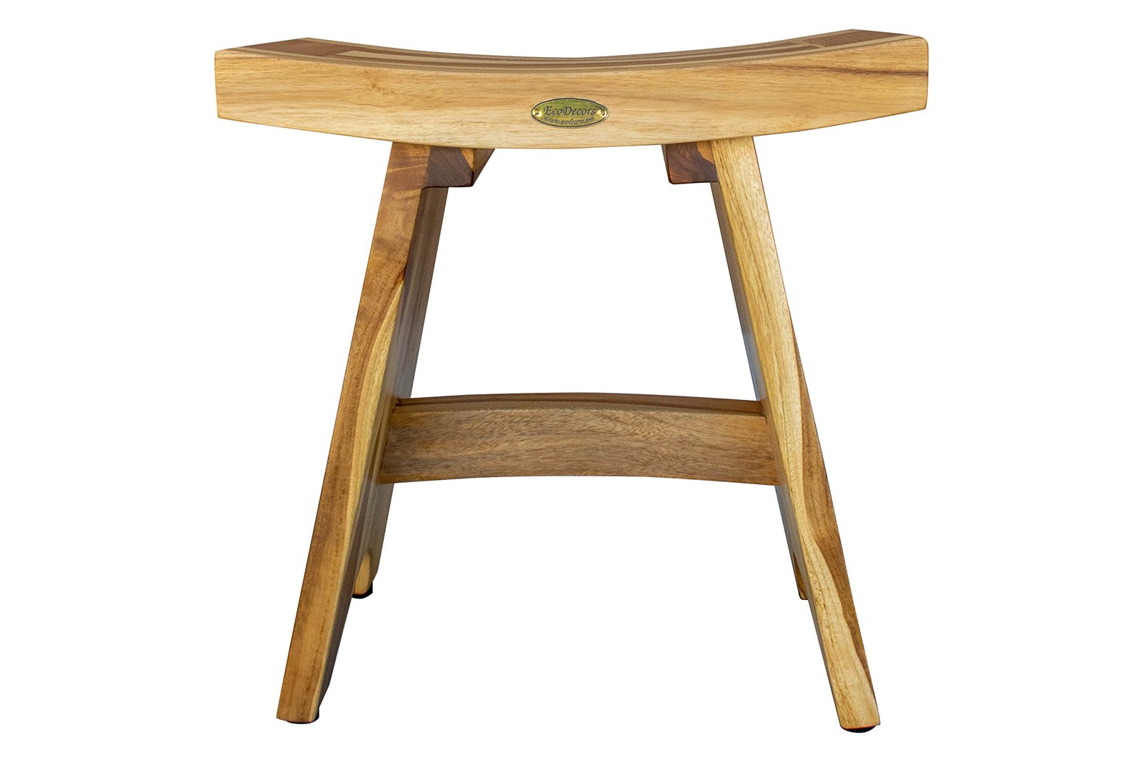 EcoDecors 18-Inch Teak Shower Stool 300 lb Capacity