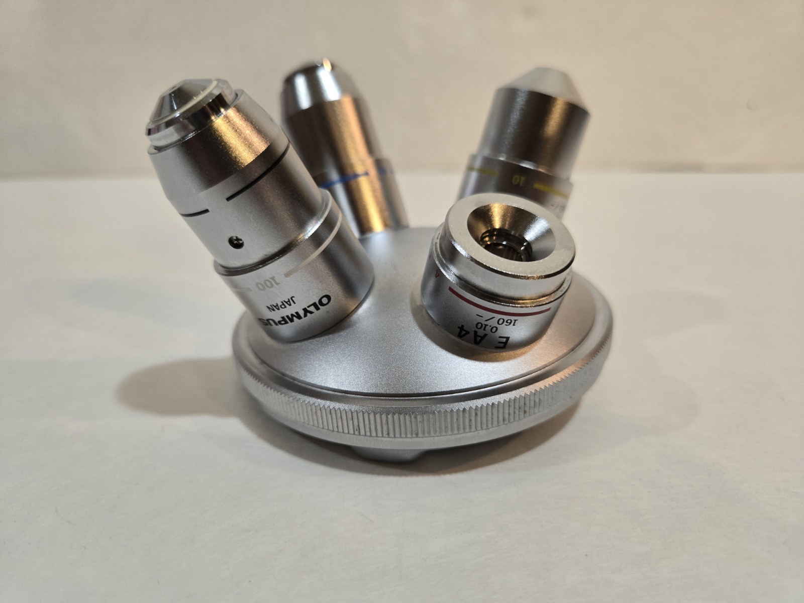 Olympus Microscope Objective Set 4x 10x 40x 100x w/ Turret Nosepiece from CHT