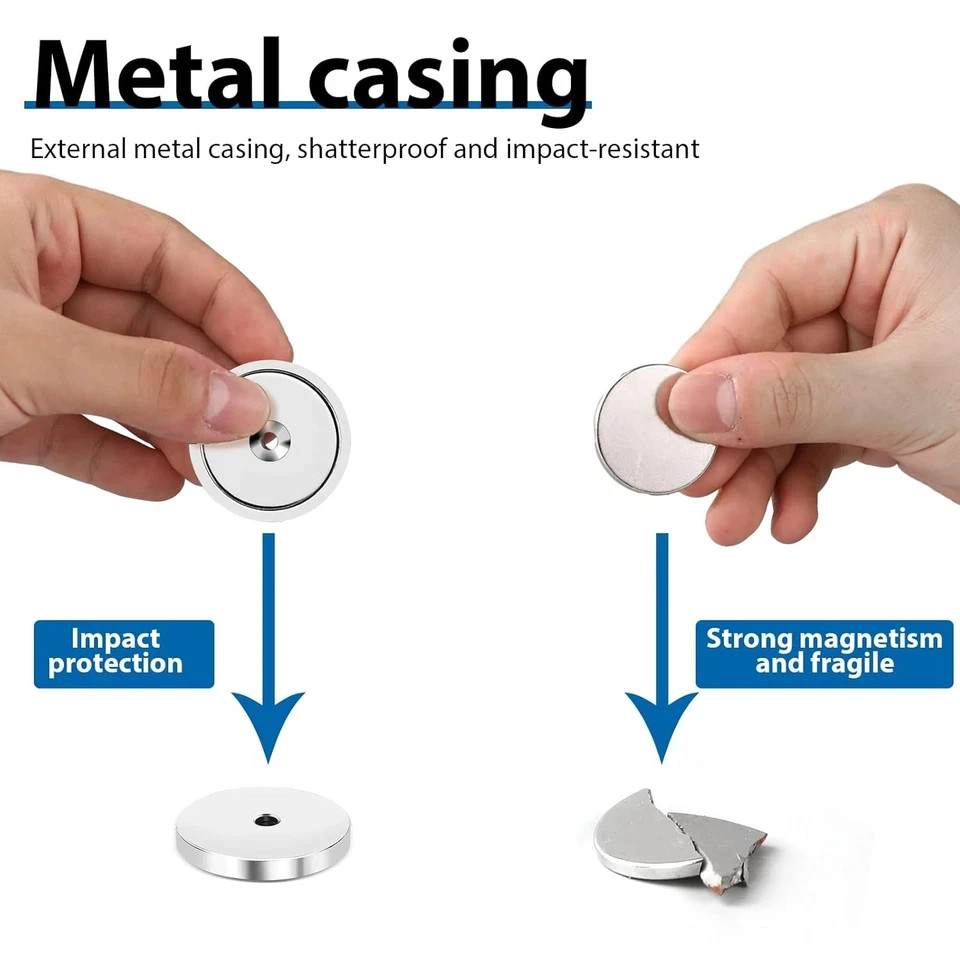 Strong Magnets, 150Lb+ Waterproof Strong Neodymium Cup Magnets with Screws for W