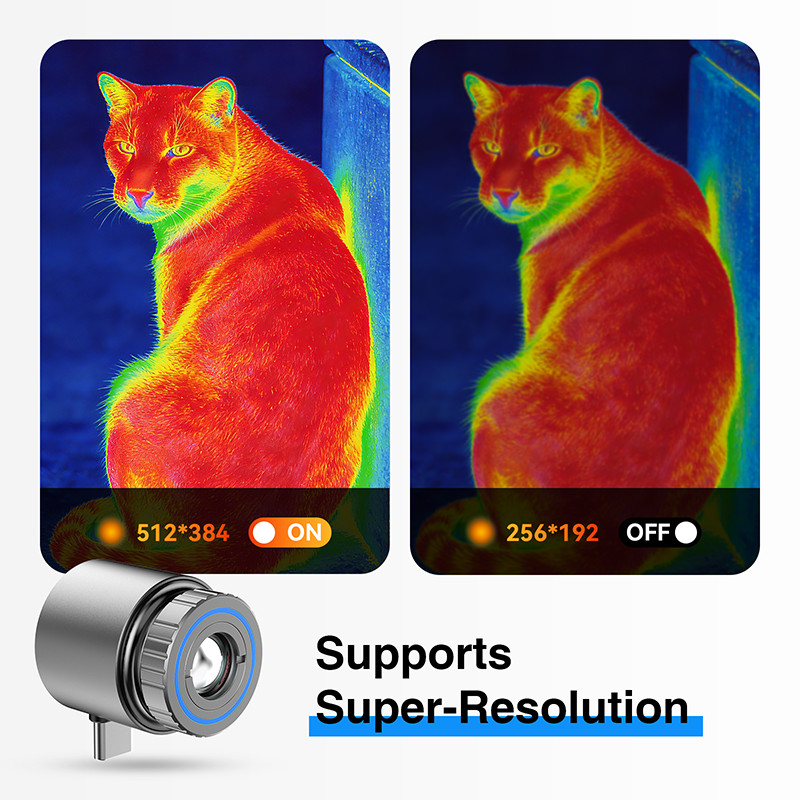 AI 512×384 50Hz Super Resolution Thermal Imaging Monocular Camera for Android US