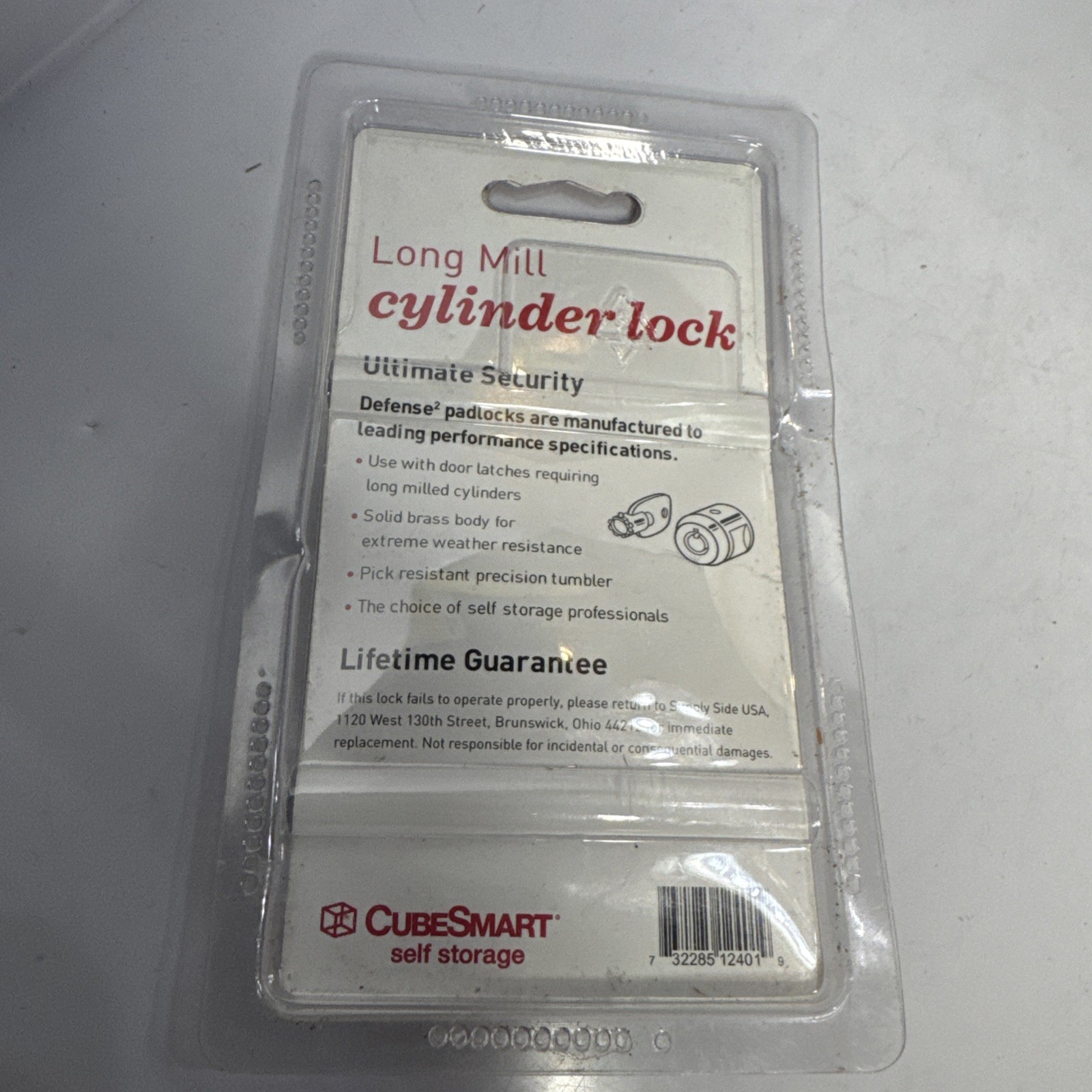 Cube Smart Long Mill Cylinder Lock For Self Storage CS-2401 Comes With 3 Keys