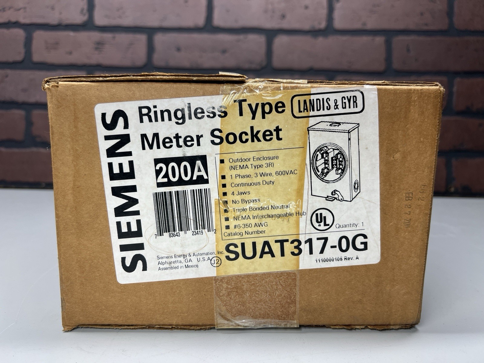 Siemens 200 amps Ringless Overhead/Underground Meter Socket SUAT317-OG
