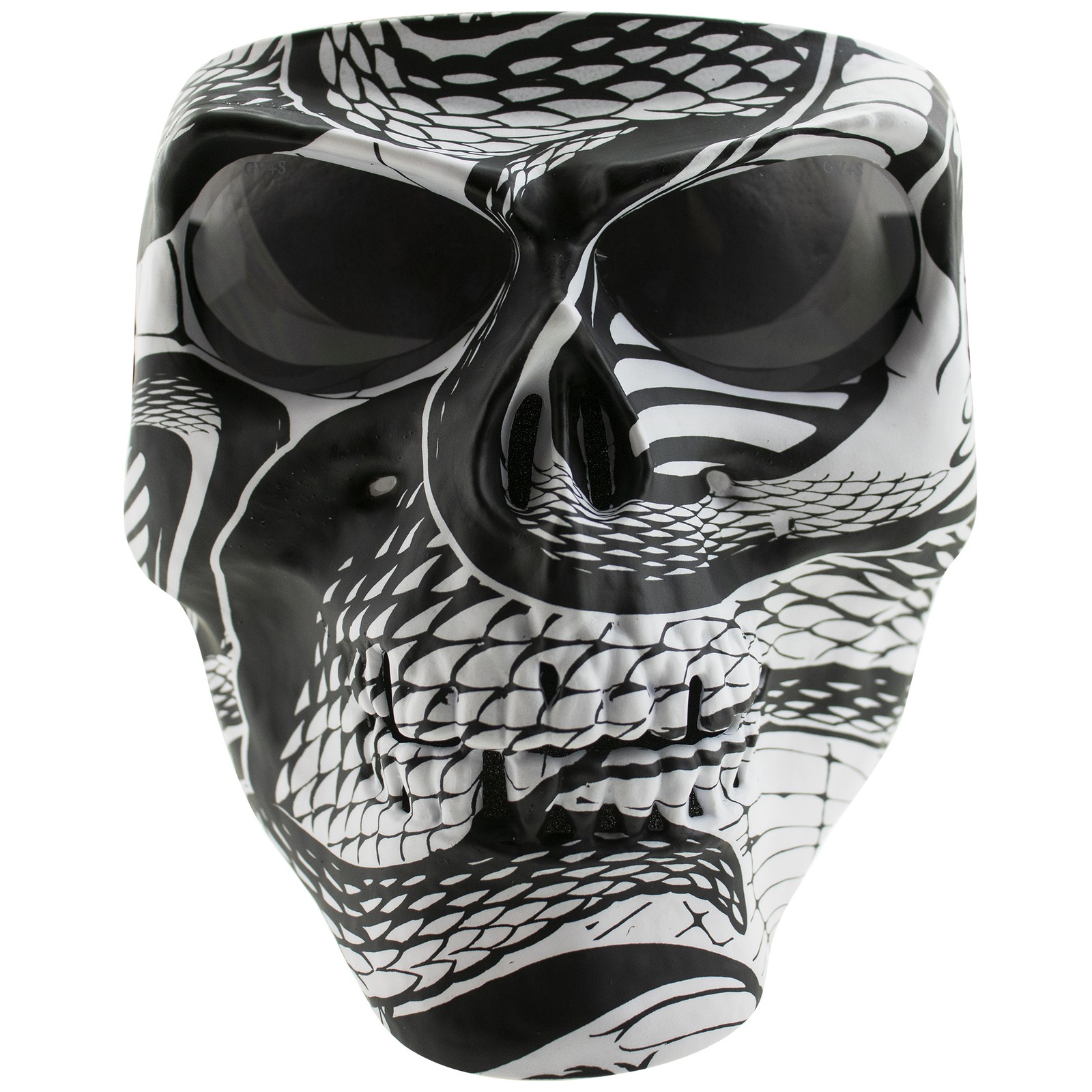Global Vision Skull Mask Motorcycle Full Face Riding Goggles w/ Smoke Lenses