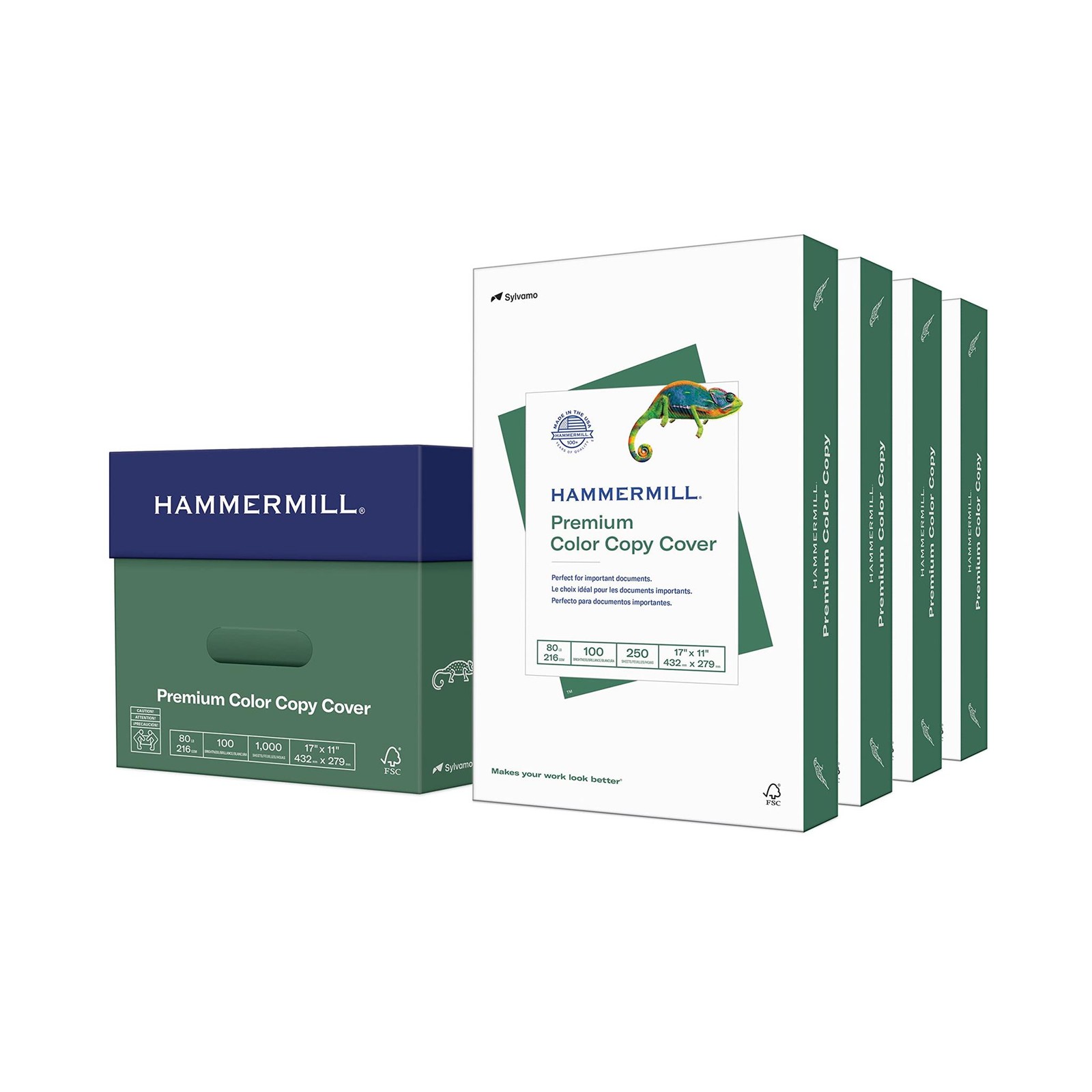 Hammermill Cardstock, Premium Color Copy, 80 lb, 11 x 17-4 Pack (1,000 Sheets) –