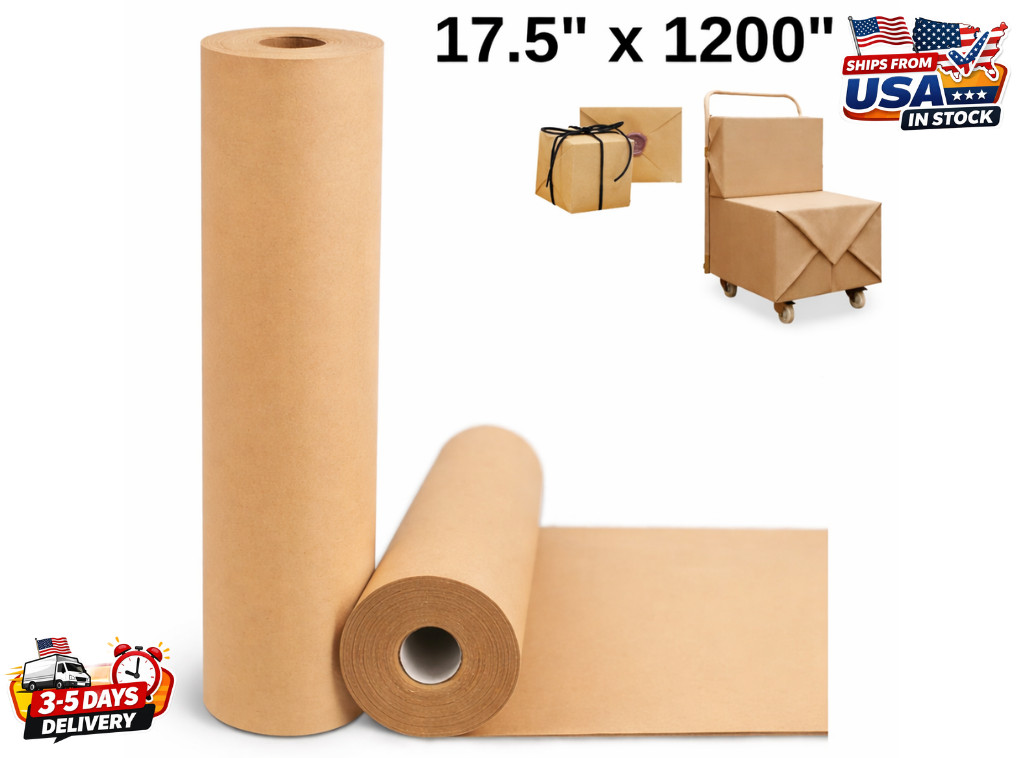17.5 x 1200 Brown Kraft Paper 50 lb Basis Thick Roll Packaging Shipping NEW**