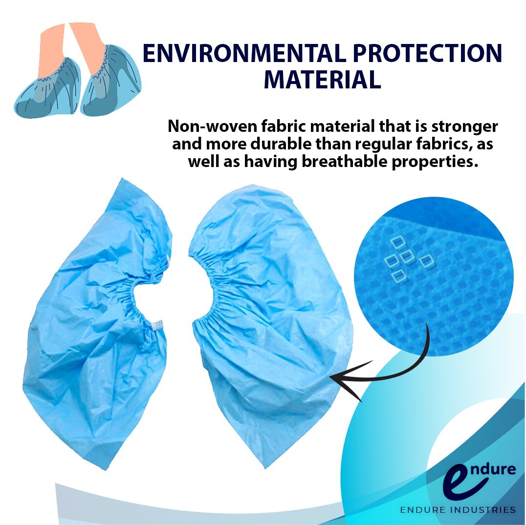 Disposable Waterproof Shoe Cover Nonwoven PP, Anti-Skid, Case of 400 Blue & Pink