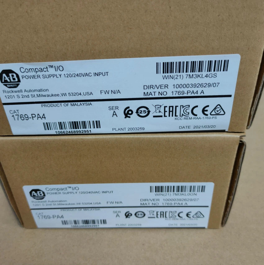 1PCS New Sealed AB 1769-PA4 Allen-Bradley SER A CompactLogix Power Supply Module