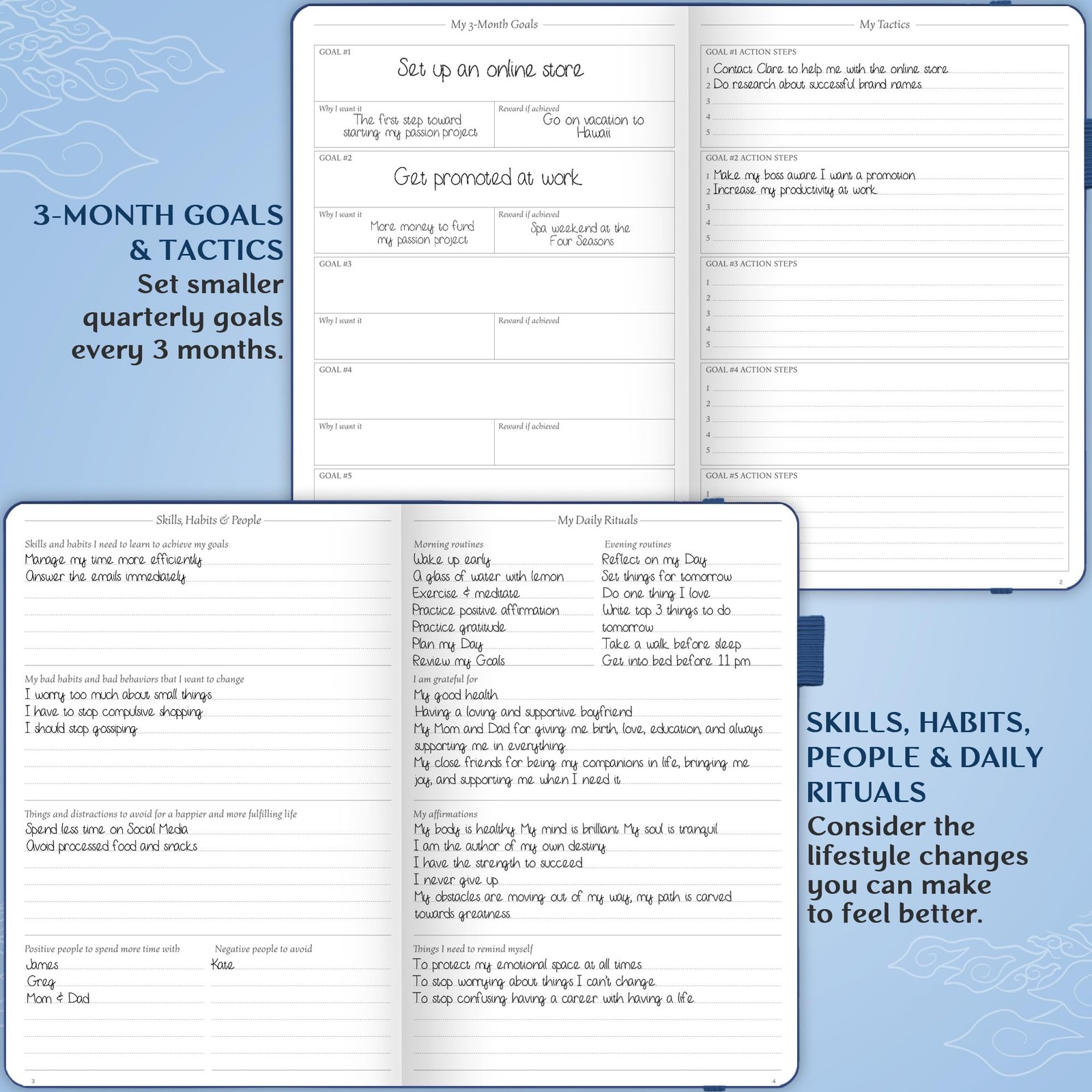 Daily for 3 Months – Undated Monthly Weekly & Daily Planner to Hit Goals. Org…