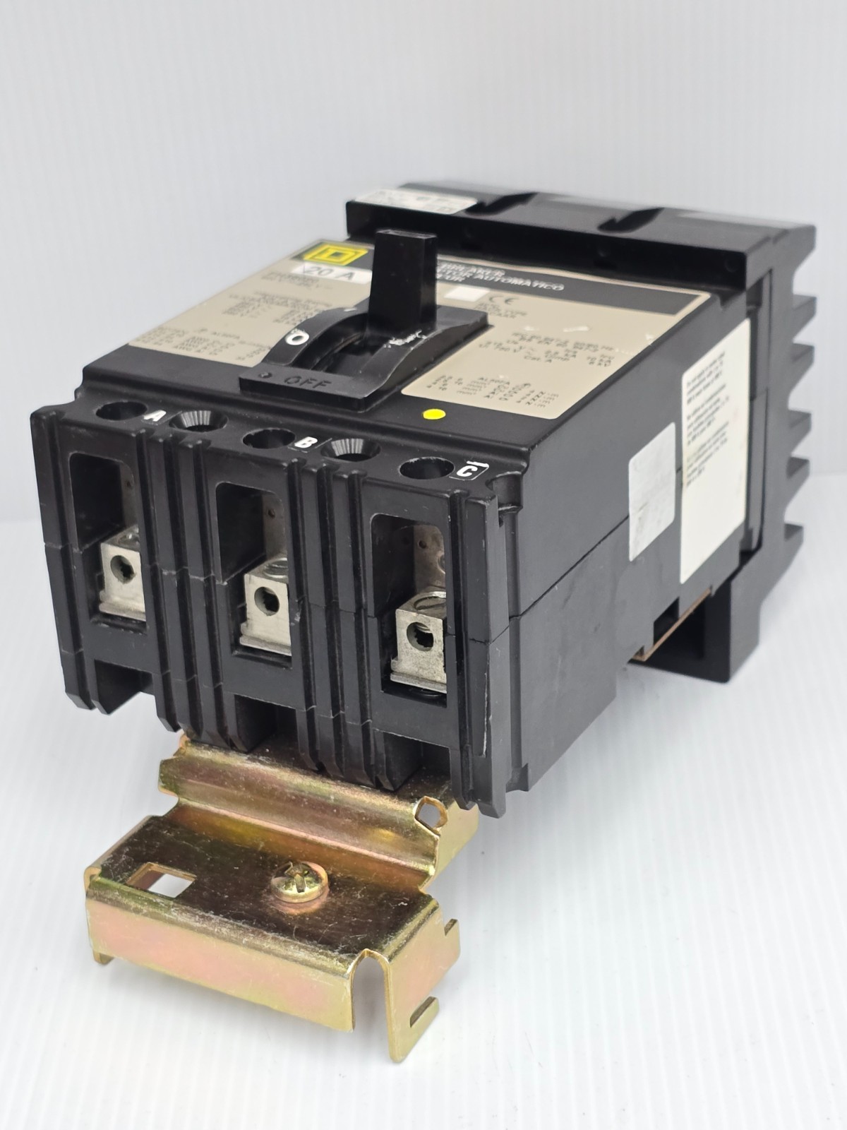Square D 20 Amp I-Line Circuit Breaker 600 VAC 3 pole 65 kA FH36020