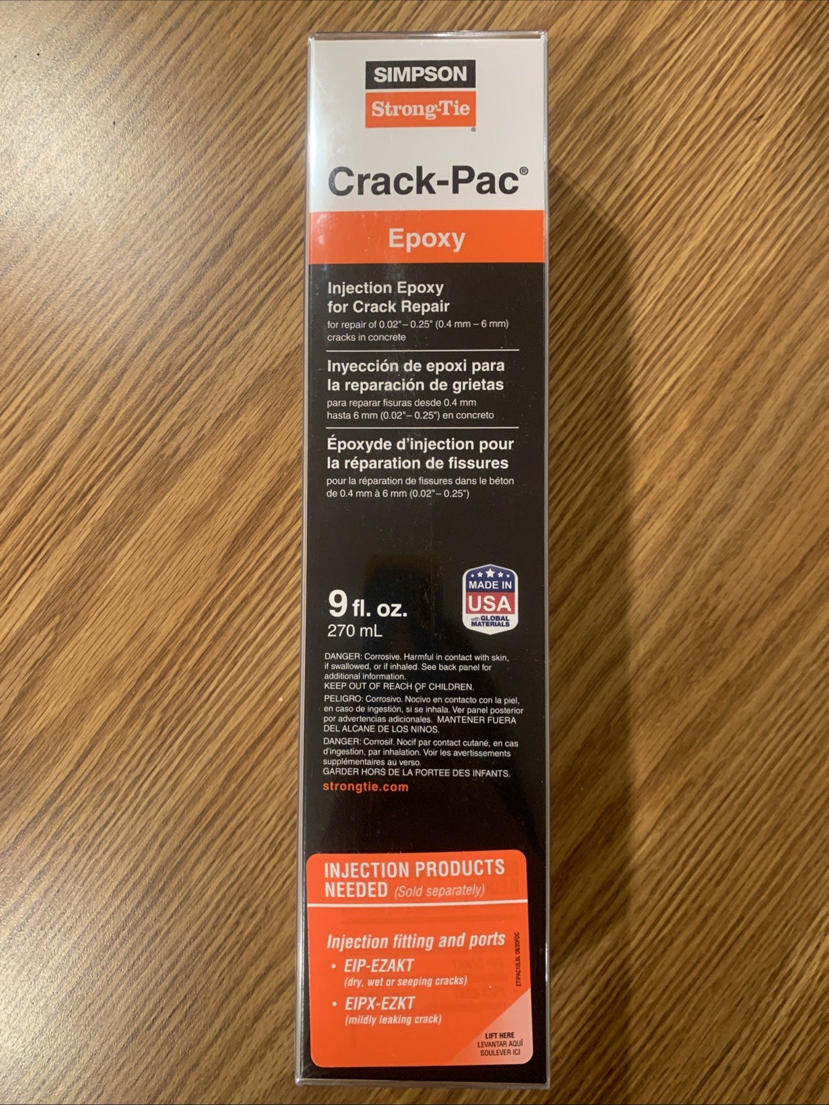 Simpson ETIPAC2G10 Crack-Pac Injection Epoxy 9 oz Cartridge
