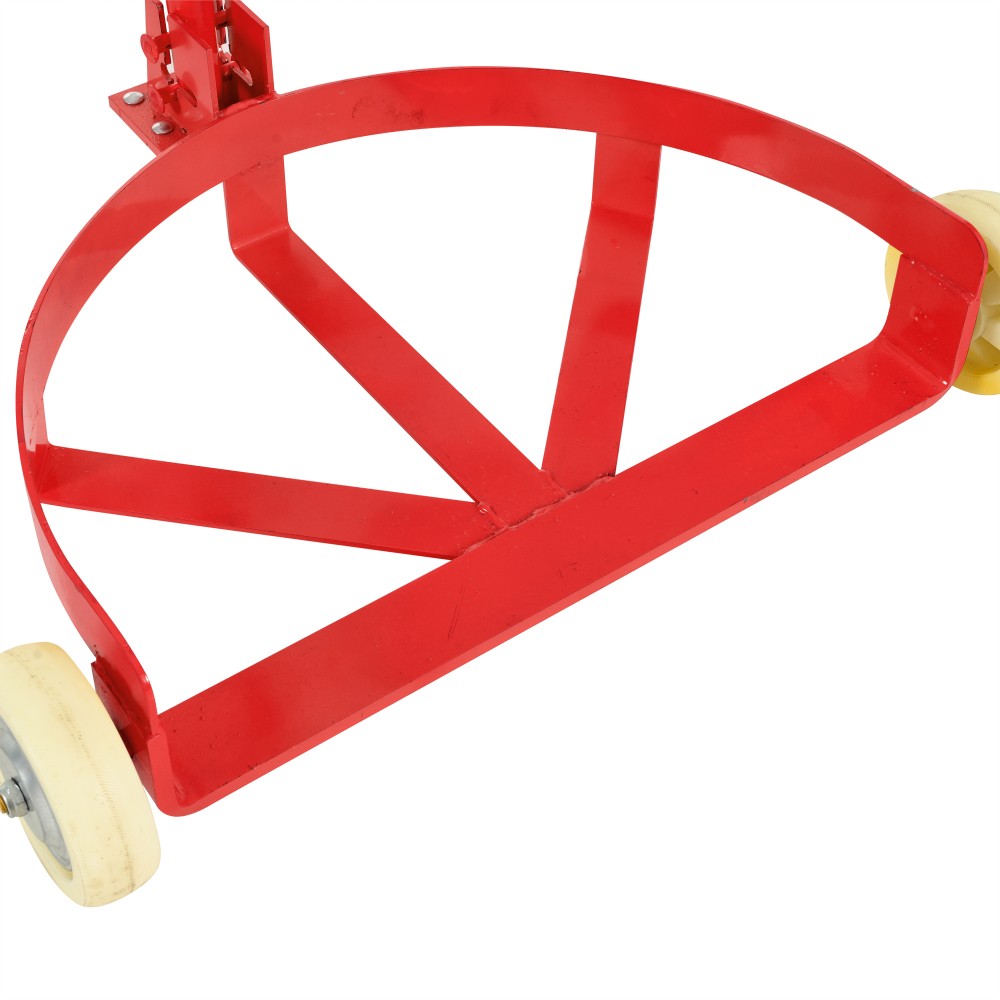 55 Gallon Red Drum Dolly 1200LBS Steel Caddy 2 Fixed+1 Swivel PU Wheels